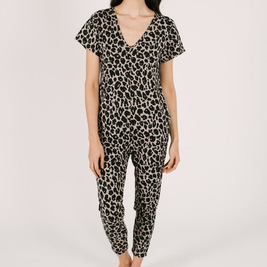 Smash & Tess Women's Sunday Romper Lexi Leopard Size 2X EUC Comfy Loungewear